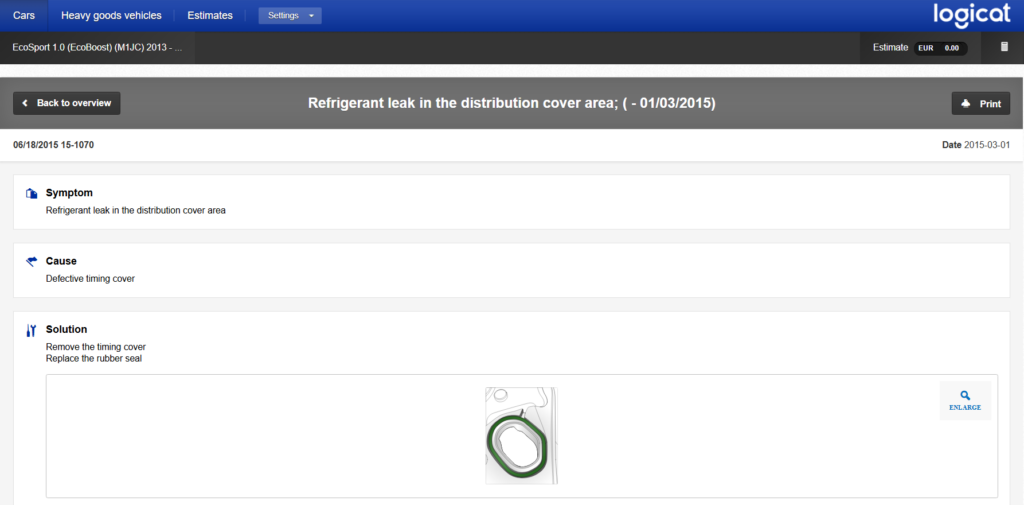 Haynespro smartcase : Refrigerant leak in the distribution cover area