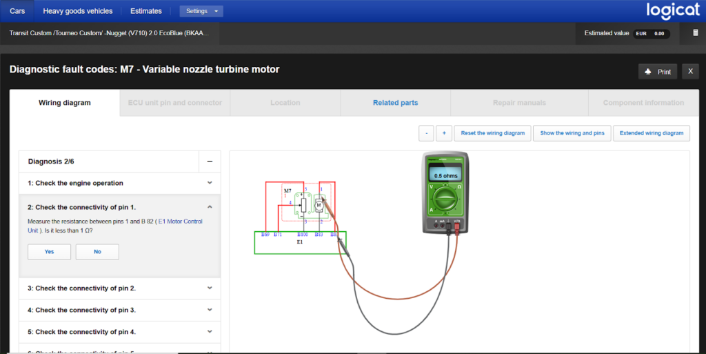 diagnostic fault codes : M7-variable nozzle turbine motor