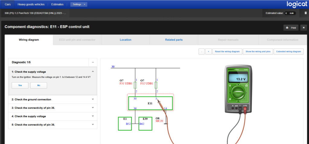 The EPS system wiring diagram in haynespro