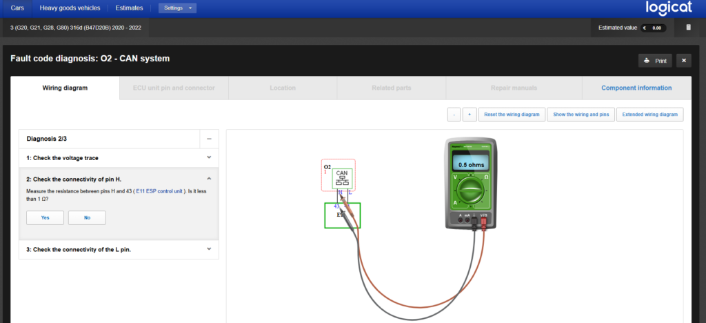 Electrical wiring diagrams for the seat adjustment system in haynespro